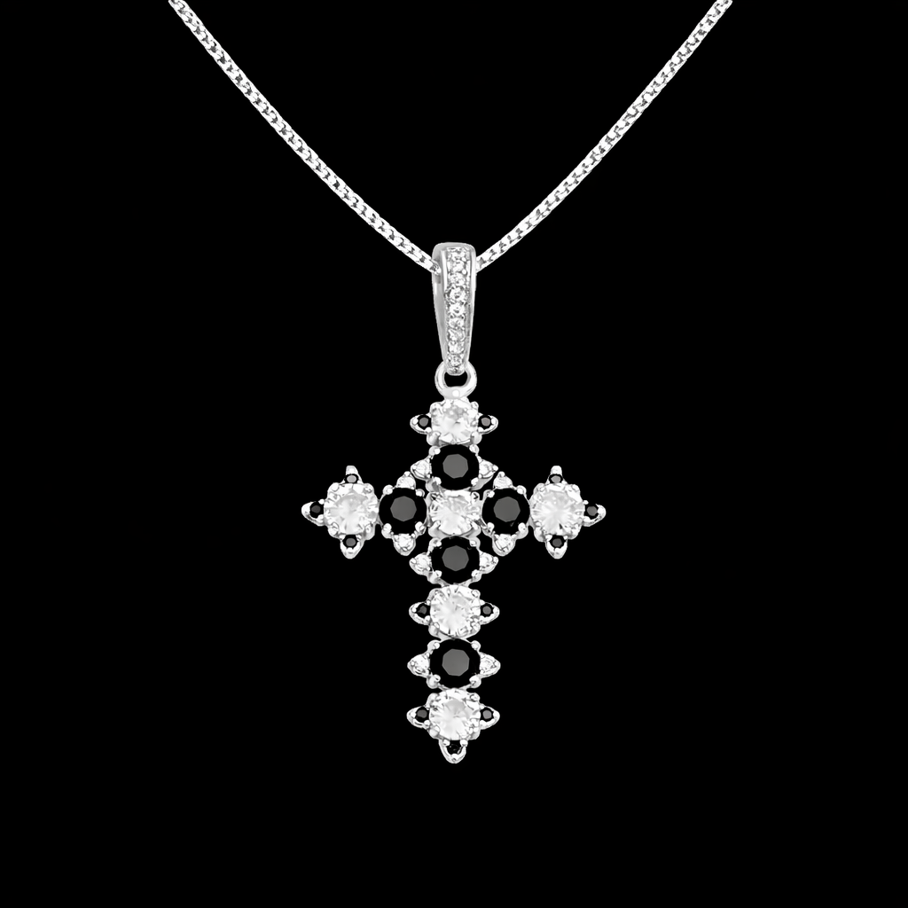 Colar Cruz Cristal - Prata 925