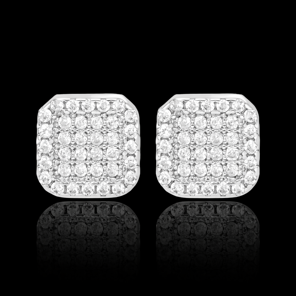 Brinco Quadrado Cravejado - VZ Joalheria