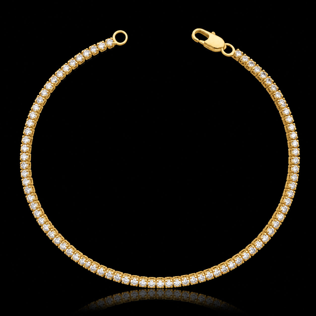 Pulseira Riviera Zircônia Branca - Ouro