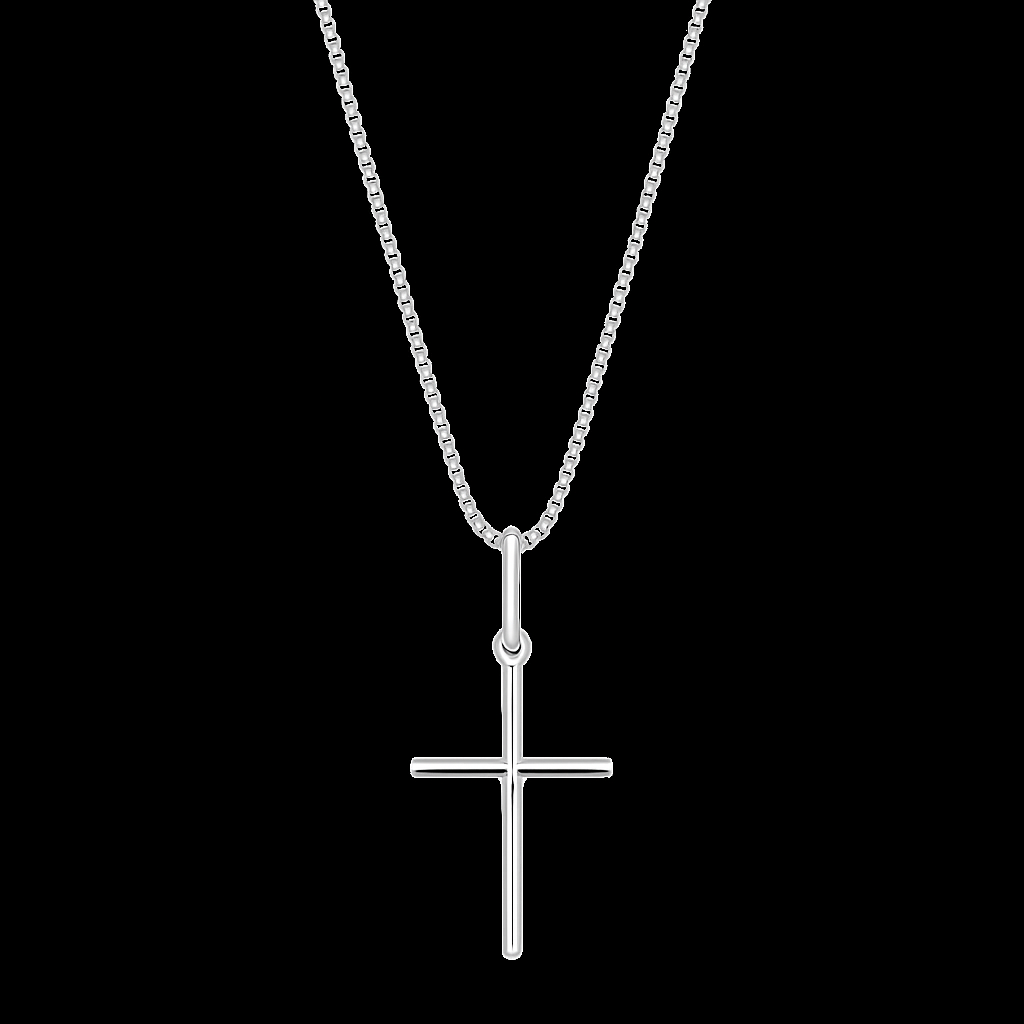 Colar Cruz Lisa Prata 925 | Joia Feminina e Masculina