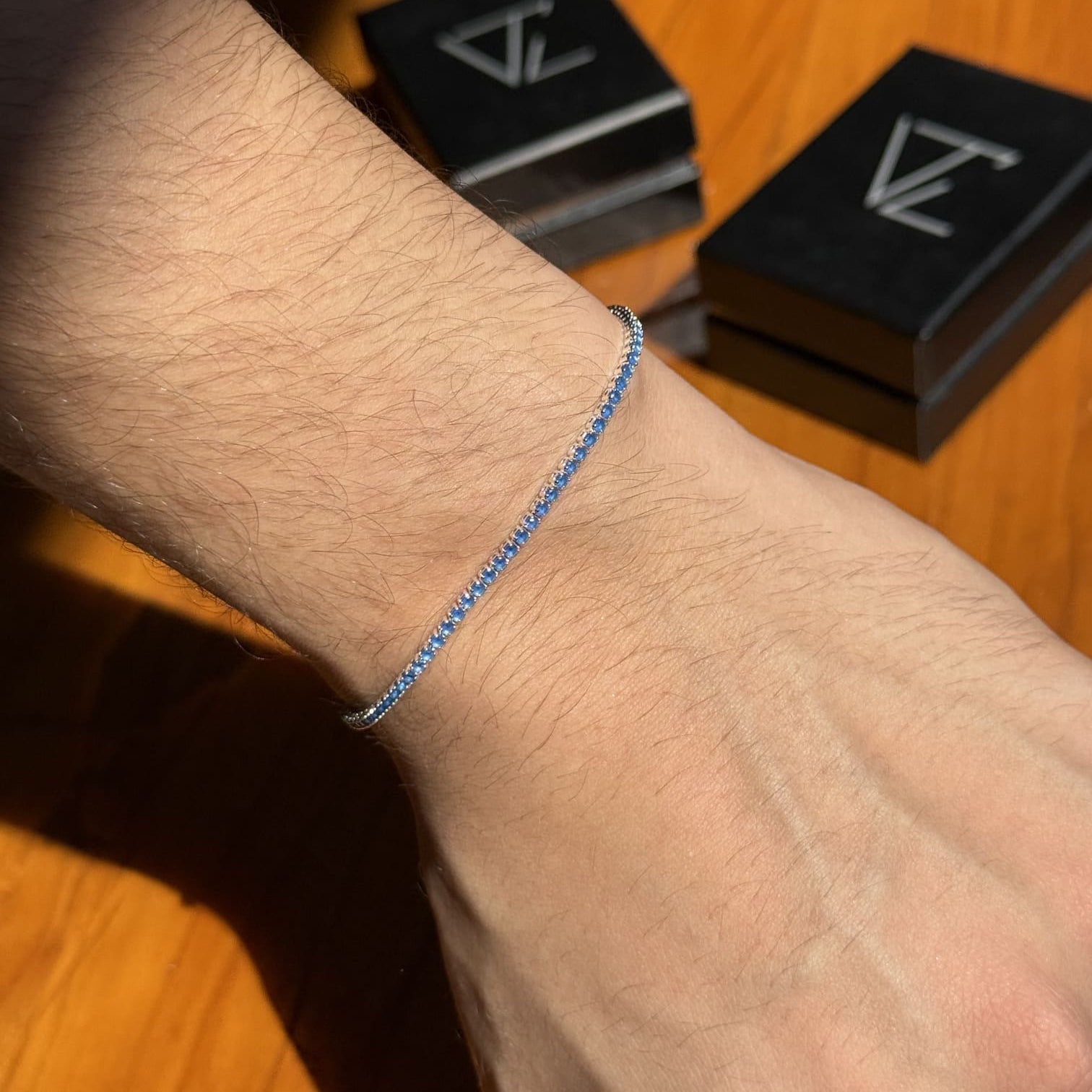 Pulseira Riviera Zircônia Azul - Prata 925