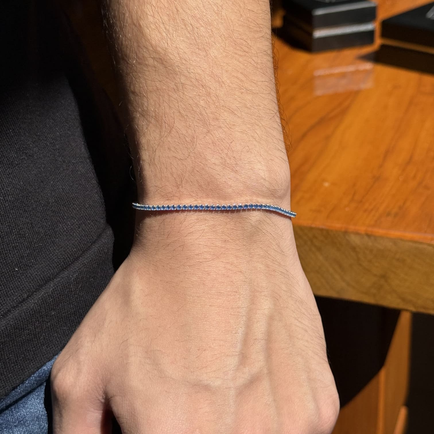 Pulseira Riviera Zircônia Azul - Prata 925