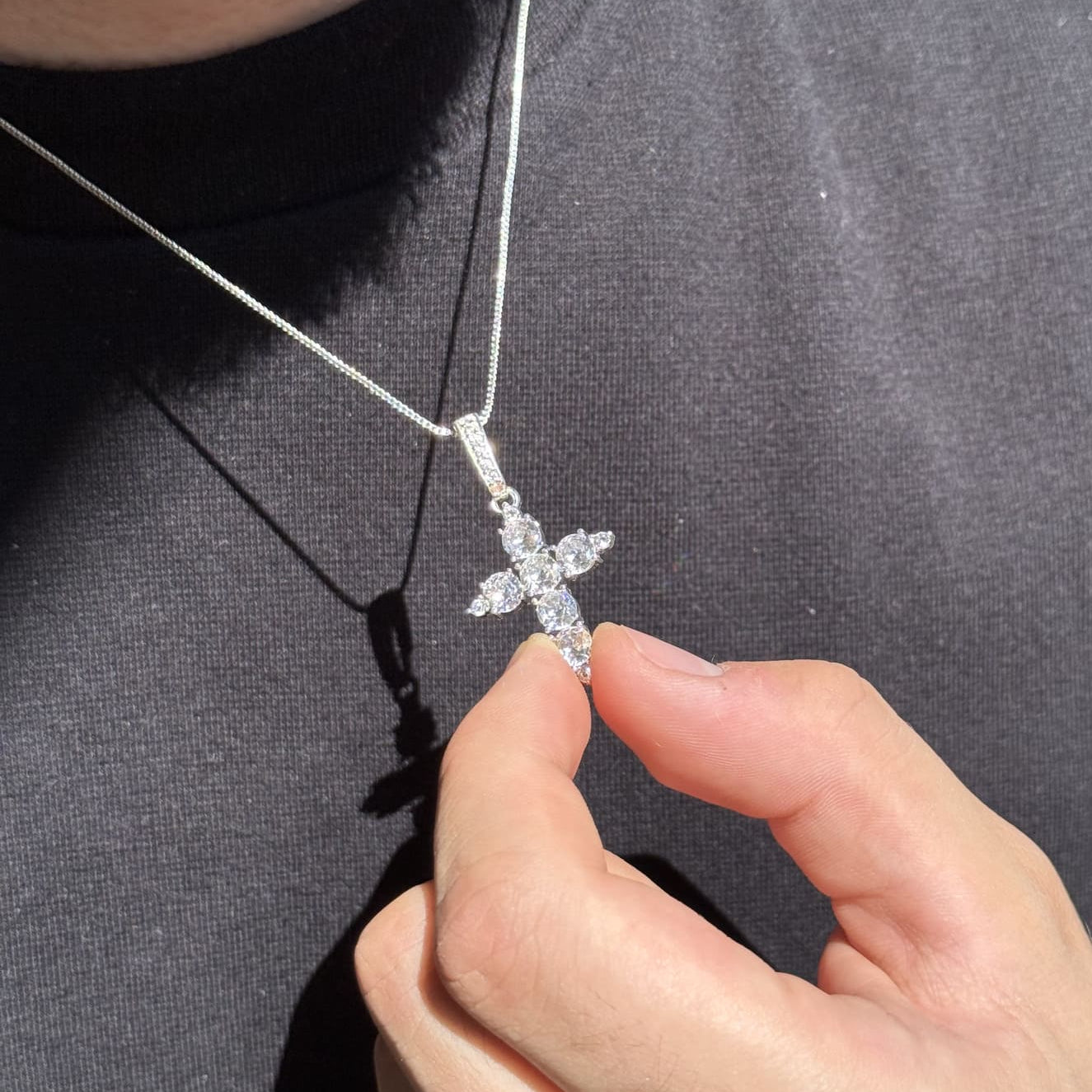 Colar Cruz Zircônia - Prata 925