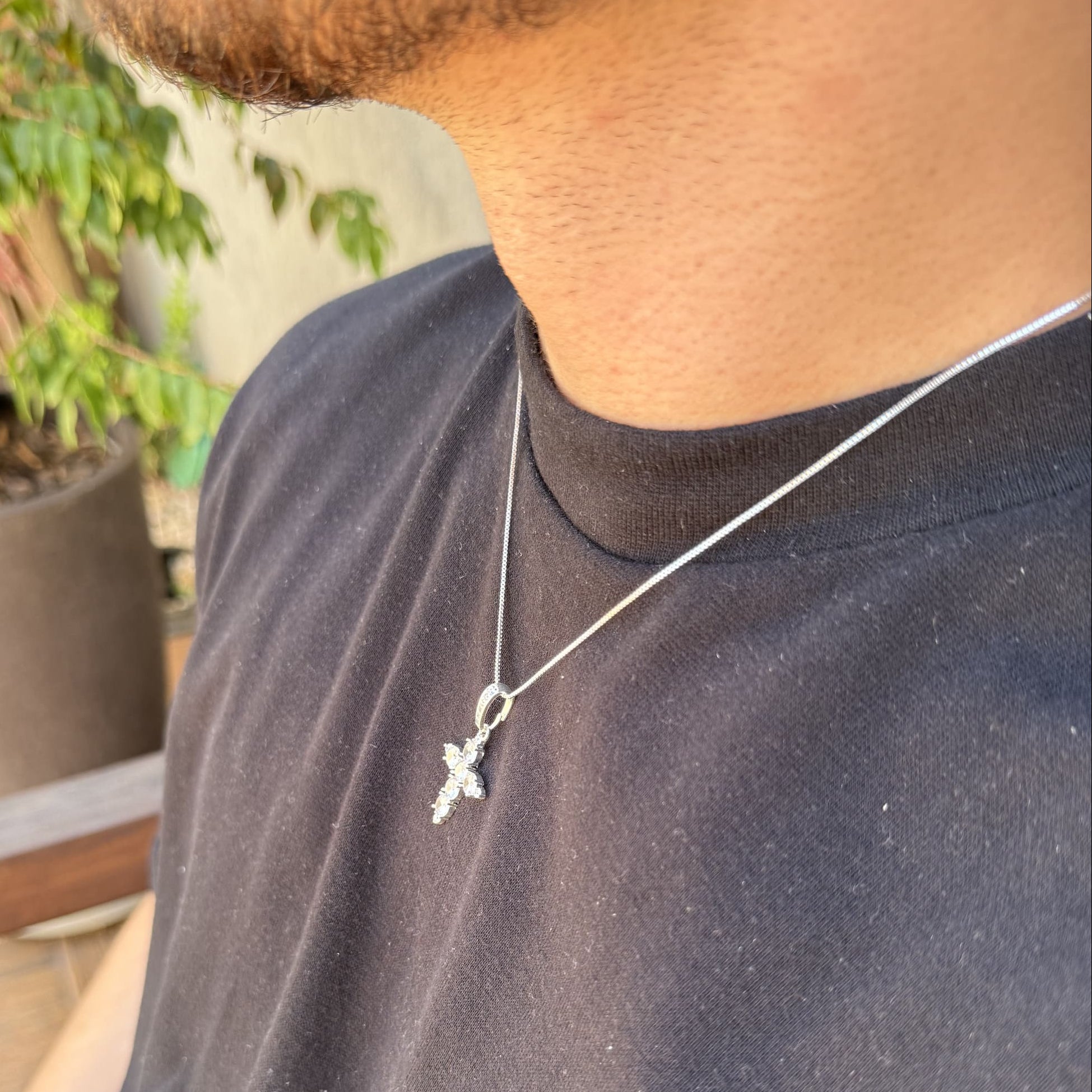 Colar Cruz Zircônia - Prata 925