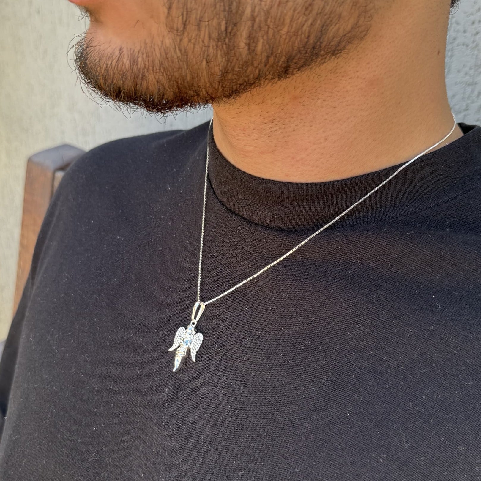 Colar Angel Cravejado - Prata 925 - VZ Joalheria