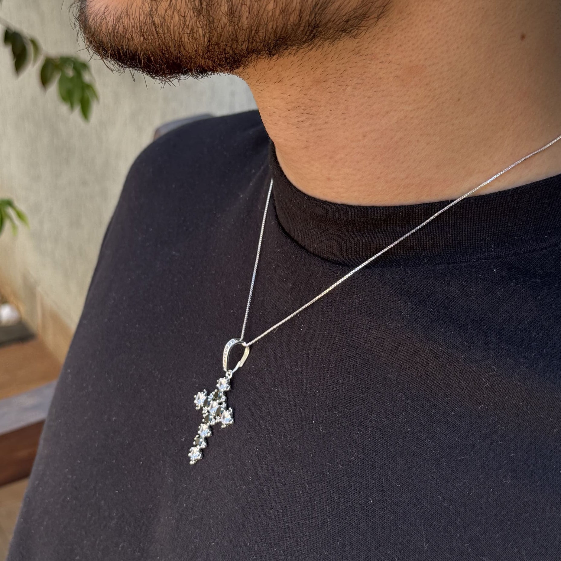 Colar Cruz Cristal - Prata 925 - VZ Joalheria