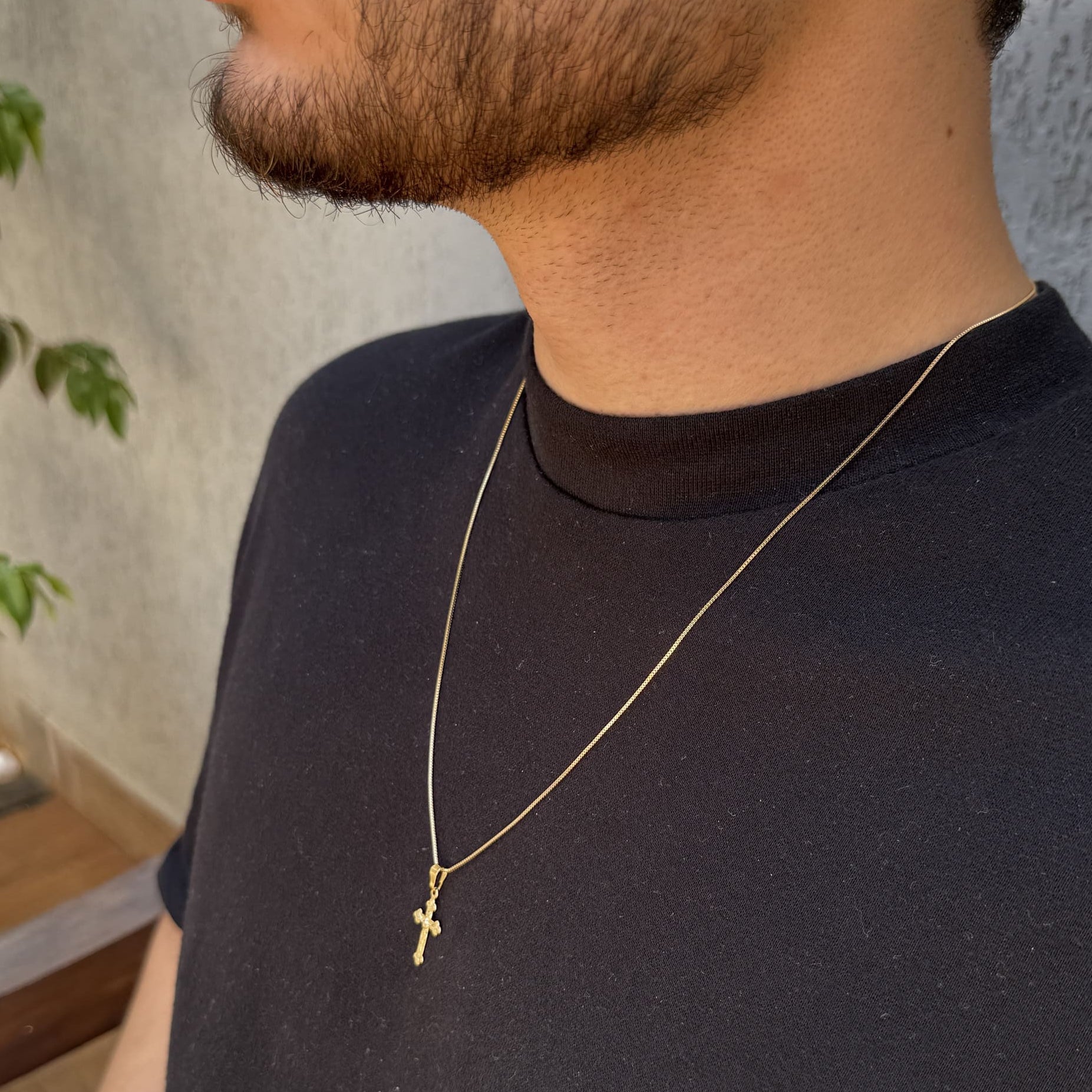 Colar Cruz INRI Ouro - VZ Joalheria