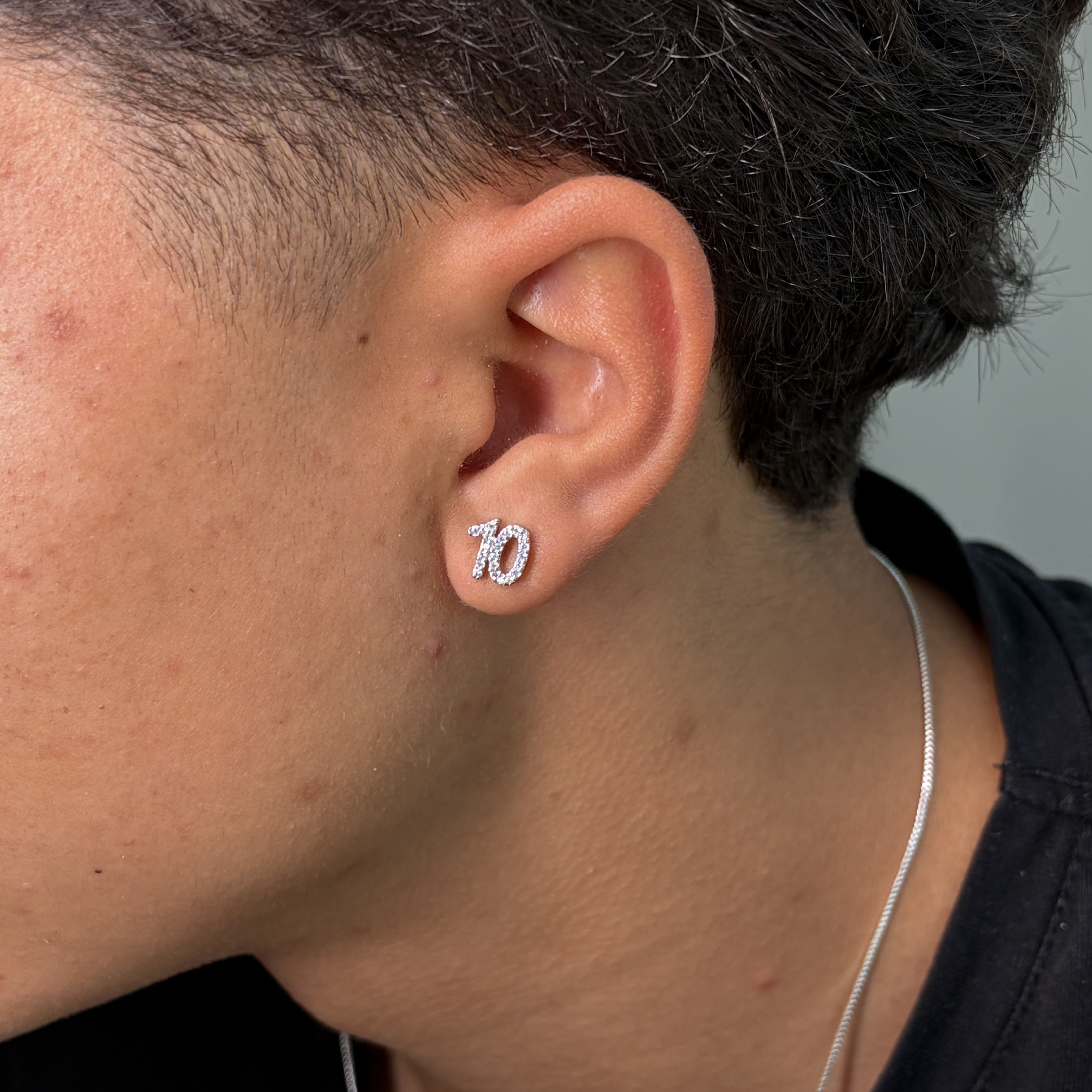 Brinco 10 Cravejado Prata - VZ Joalheria