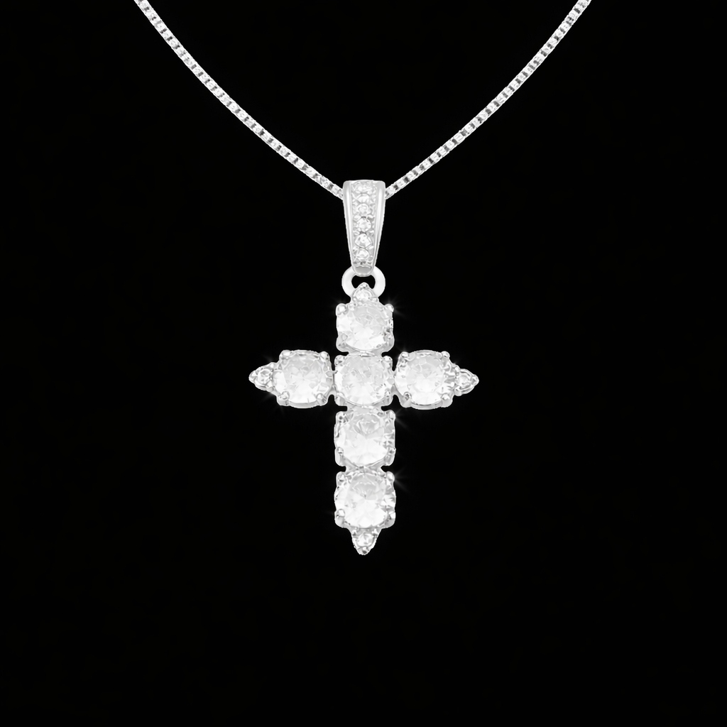 Colar Cruz Zircônia - Prata 925