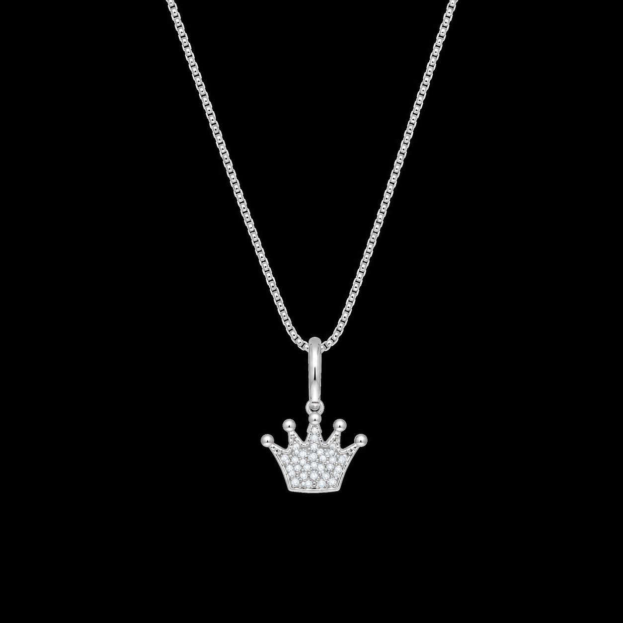 Colar Coroa Cravejada - Prata 925