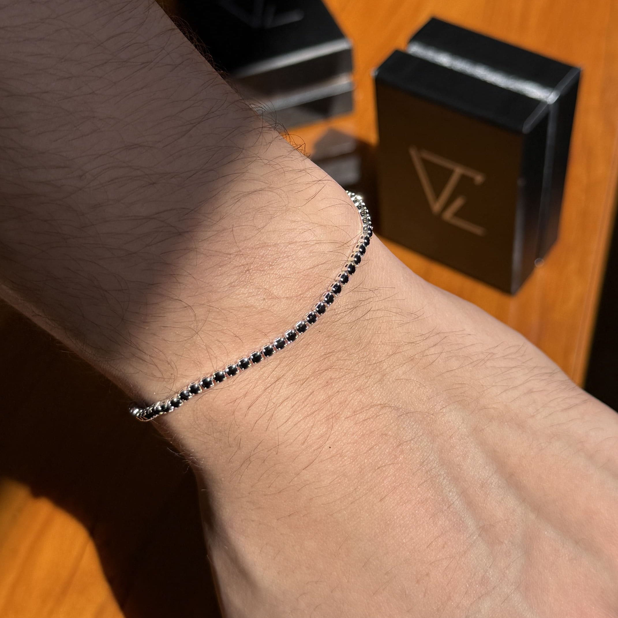 Pulseira Riviera Zircônia Black - Prata 925