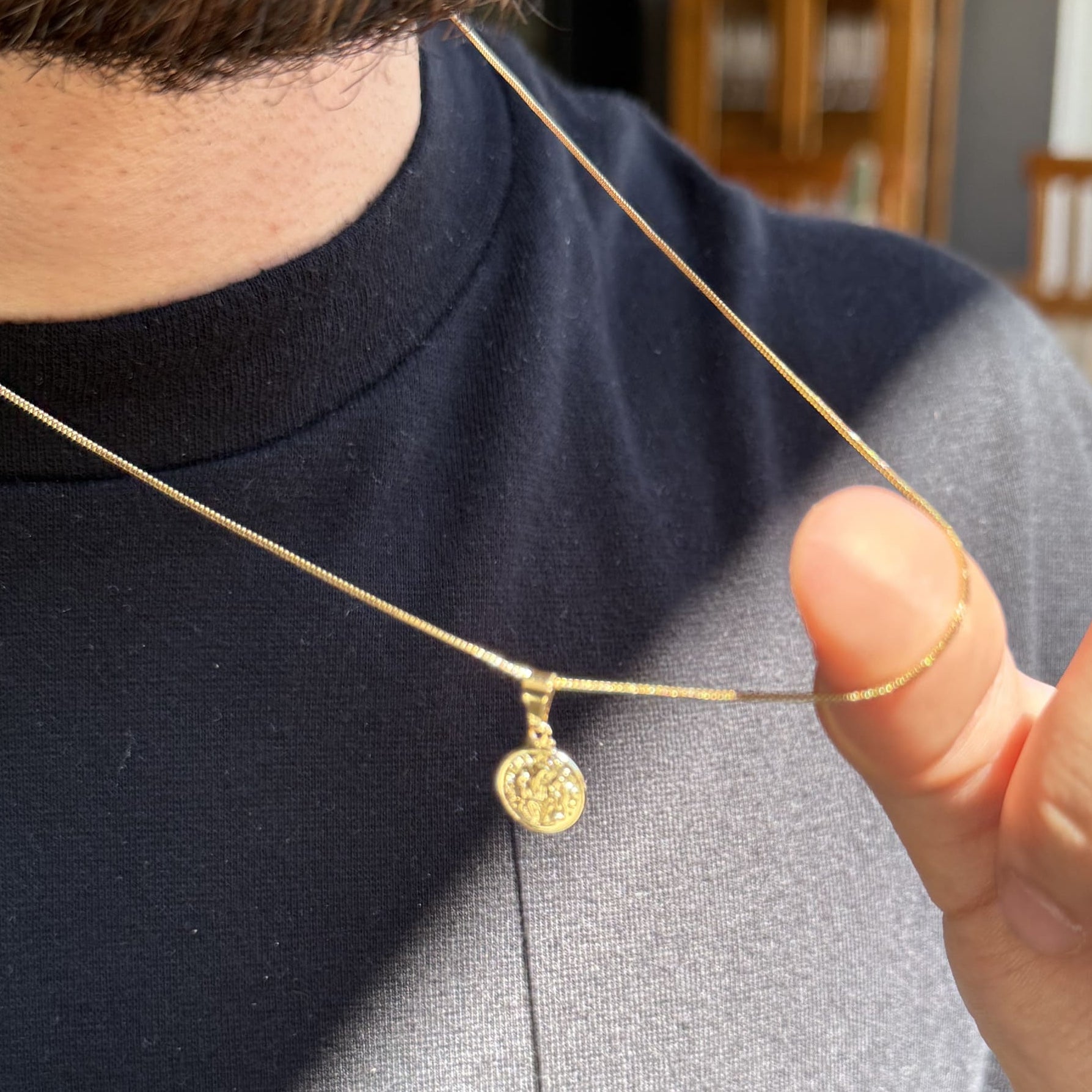 Colar Medalha São Bento Ouro