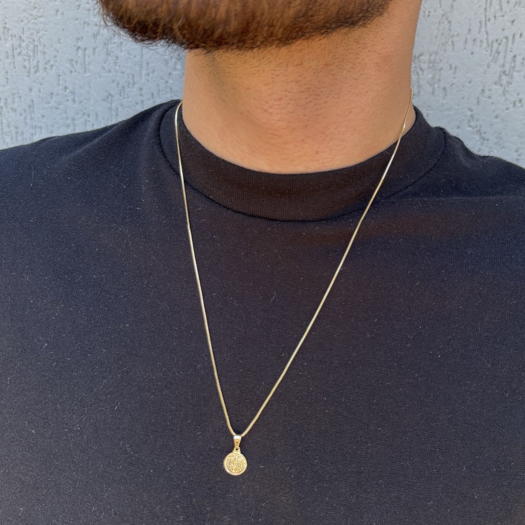 Colar Medalha São Bento Ouro